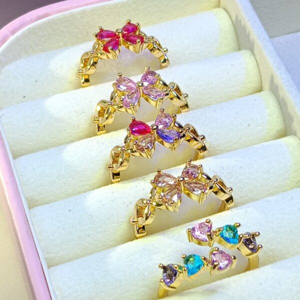 Glimzzy Ruby Bloom Ring artificial jewellery for women