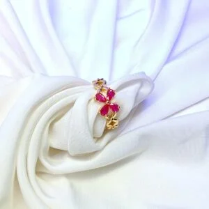 Glimzzy Ruby Bloom Ring | Elegant Artificial Ruby Ring for Women Glimzzy Ruby Bloom Ring artificial jewellery for women